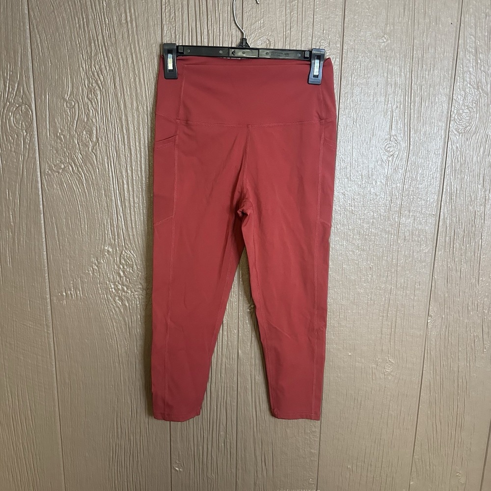 Zyia Brick‎ Red Active Light N Tight Pockets Cropped Legging Size 8/10 Athletic